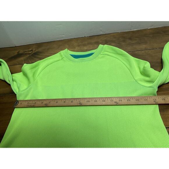 Athleta Neon Green Small Turbo Seamless Long Sleeve Sweatshirt Crop - Picture 6 of 9